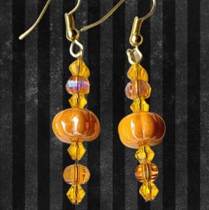 Medium Orange Autumn Pumpkin earrings